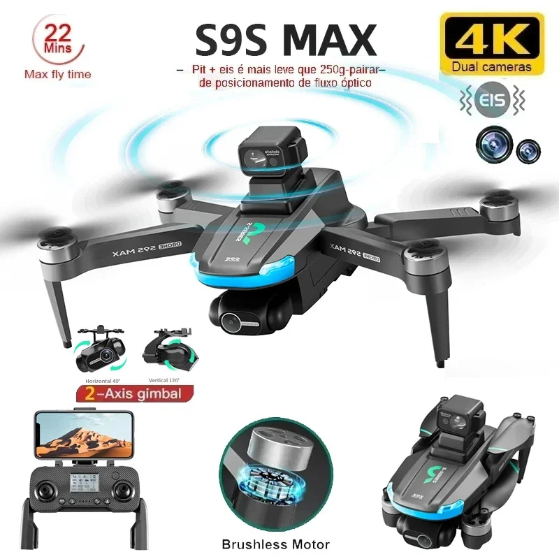 Novo s9s max mini drone 4k 2 e - Drone Camera Night Vision avaliação e preço