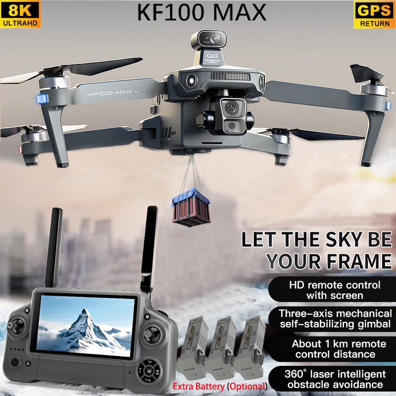 Kf100 max gps drone 4k câmera  - Drone Camera With Gimbal avaliação e preço